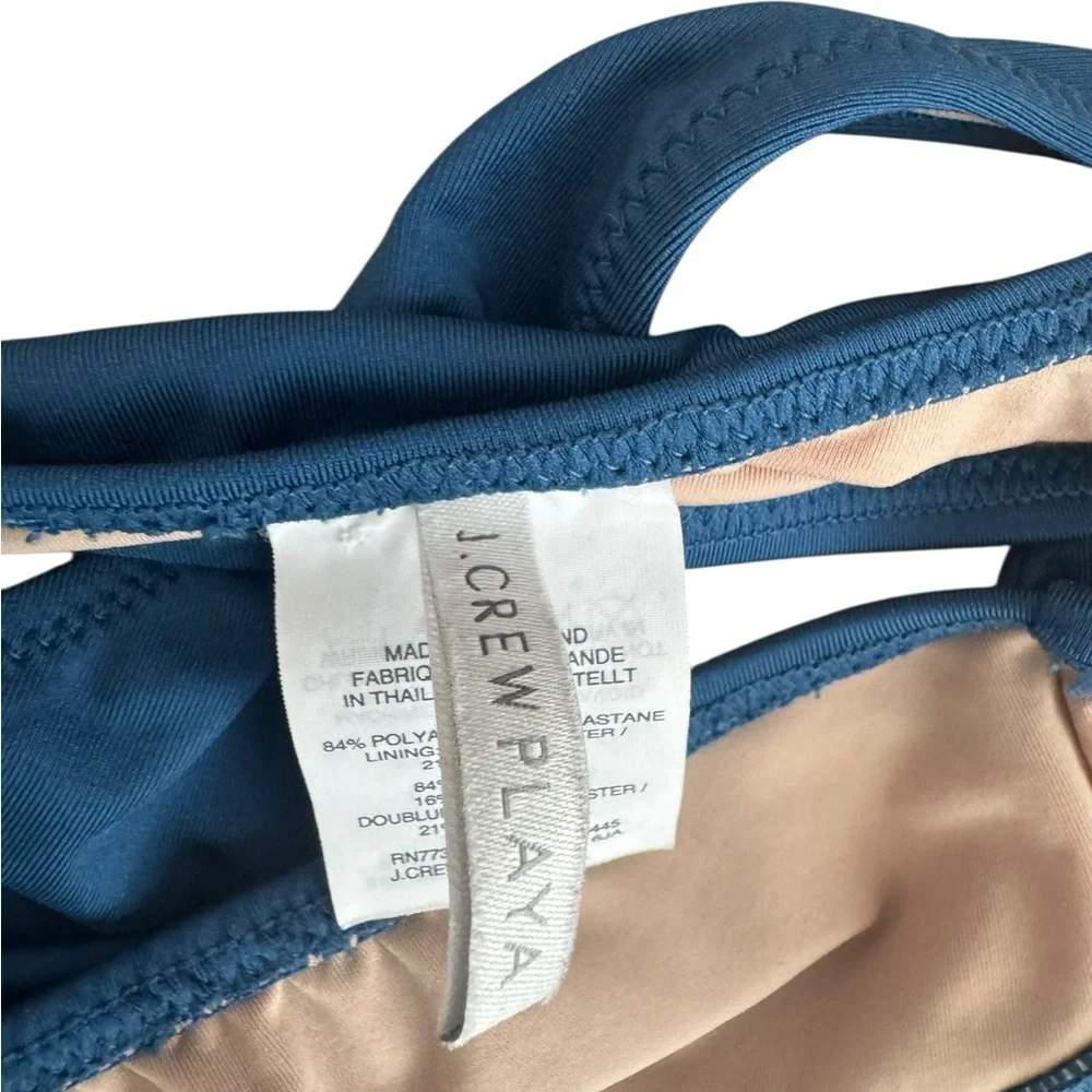 NWOT J.Crew Playa Nantucket Tie-Shoulder Bikini Top. Size Medium